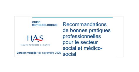 Recommandations De Bonnes Pratiques Professionnelles Pour Le Secteur