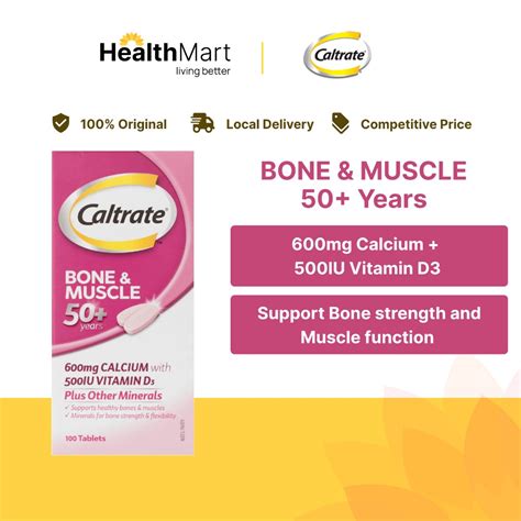 [sg] Caltrate Bone And Muscle 50 Years 600mg Calcium 500iu Vitamin