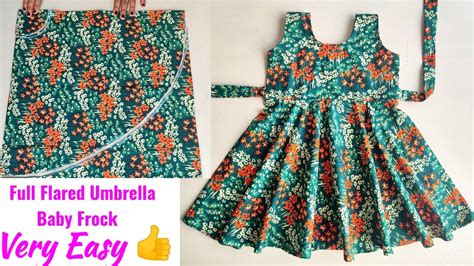 Full Flared Umbrella Cut Baby Frock Cutting And Stitching Baby Frock