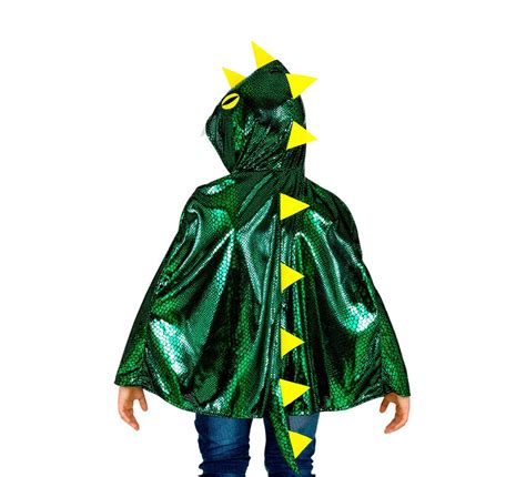 Costume Ou Poncho De Dragon Vert Vif Avec Capuche Pour Enfant