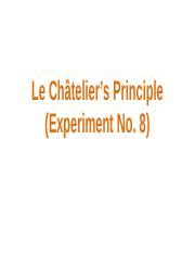 Expt Le Chateliers Principle Lab Intro Pptx Le Ch Telier S