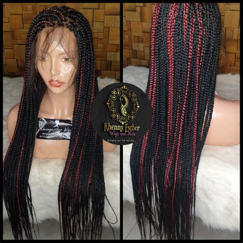 Full Lace Wig Box Braid Ready To Ship Khennyesther Wigs