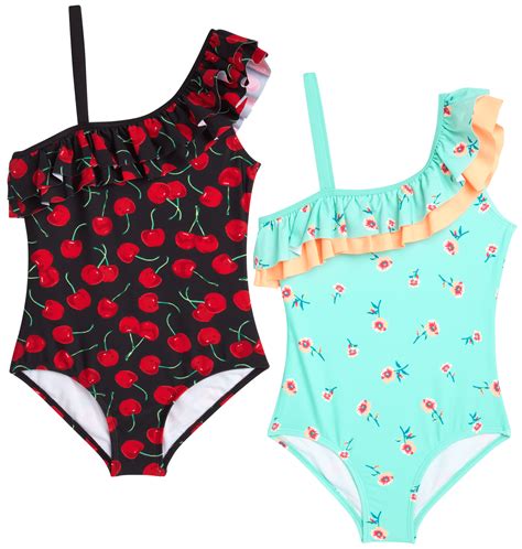 Kanu Surf Girls Bathing Suit 2 Pack Upf 50 One Piece Monokini Swimsuit 6x 14