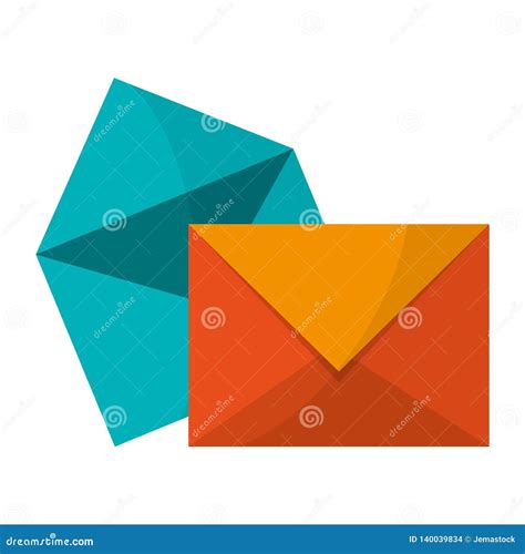 Envelopes And Mail Symbol Black And White Cartoon Vector 140049949