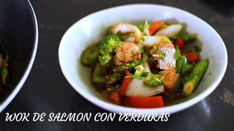 Wok de salmón con verduras YouTube