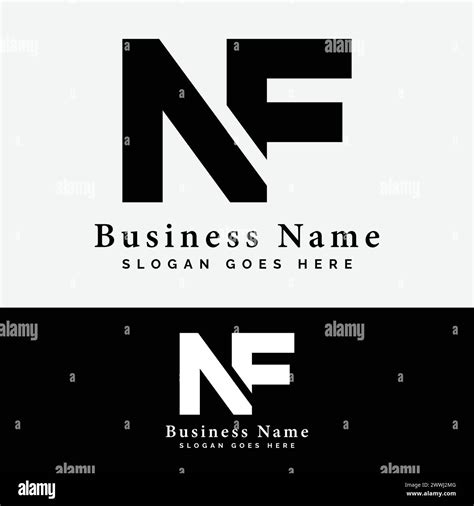 N F Nf Letter Logo Design Alphabet Nf Initial Logo Vector