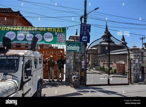 Srinagar India Th Apr Government Forces Stand Alert Outside