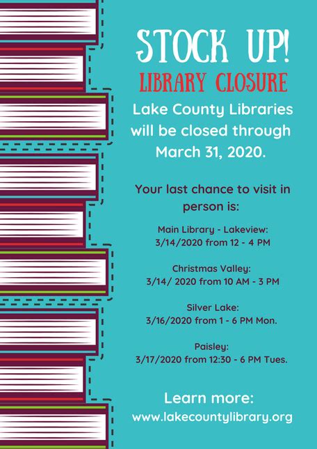 Library Announces Temporary Closure, 3/13/2020 - Lake County Libraries