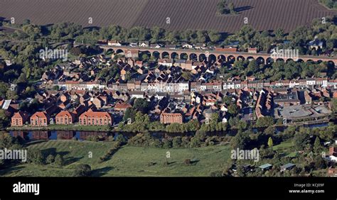 aerial view of Yarm town centre, north east England, UK Stock Photo - Alamy