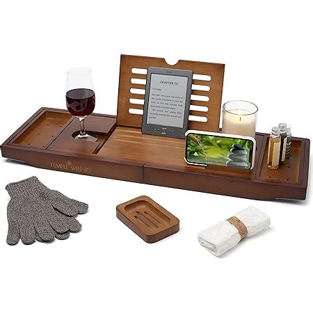 Amazon Ecofives Teak Bathtub Tray Caddy Expandable Bath Tray