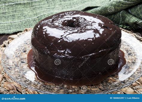 Chocolate Cake With Chocolate Sauce Stock Image Image Of Healthy