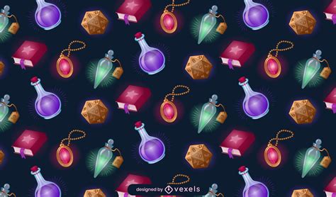 Fantasy Elements Rpg Pattern Design Vector Download