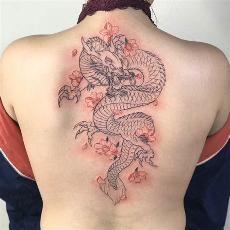 Dragon Tattoos With Cherry Blossoms