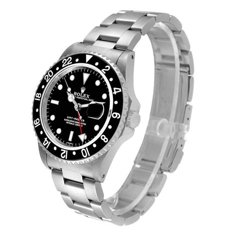 Rolex Gmt Master Black Bezel Automatic Steel Mens Watch 16700 For Sale