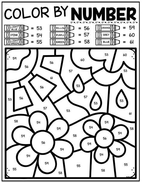 Preschool Color By Number Worksheets