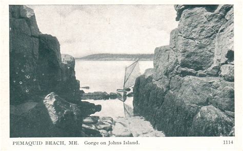 Postcard Me Pemaquid Beach Maine Gorge On Johns Island Vintage Pc F