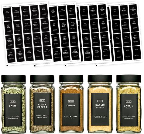 Modern Block Black Spice Labels No Jars By Paper And Pear