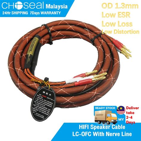 Choseal HIFI Speaker Cable Audio Kable With Banana Plugs Nylon Braid