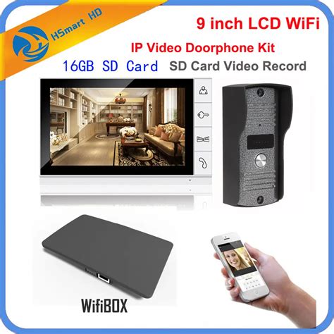 9 Inch Monitor IR Camera Wireless WiFi IP Video Doorphone Intercom