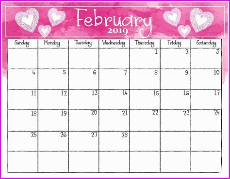 20 February 2019 Calendar Printable Free Download Printable Calendar