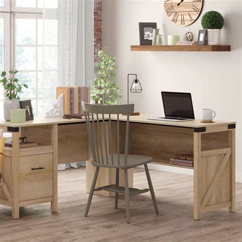 Sauder Orchard Oak L Shaped Home Office Desk | Desks | Furniture ...