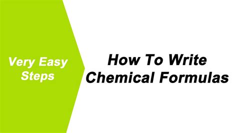 How To Write Chemical Formulas Very Easy Steps Writing Formulas For Ionic Compounds Youtube