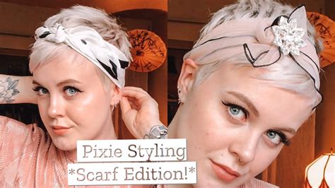 Pixie Cut Styling Ideas Scarf Edition Pixie Chick Youtube