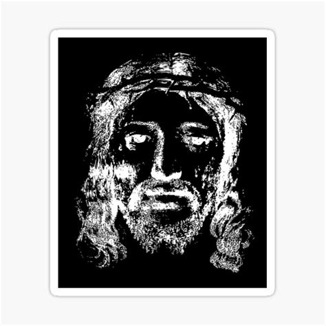 Jesus Christ Face Portrait Sticker For Sale By Stoicquotes Redbubble