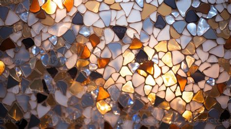 The Heart Mosaic Glistens Under The Light With Tiny Shards Of Glass And Ceramic Creating A