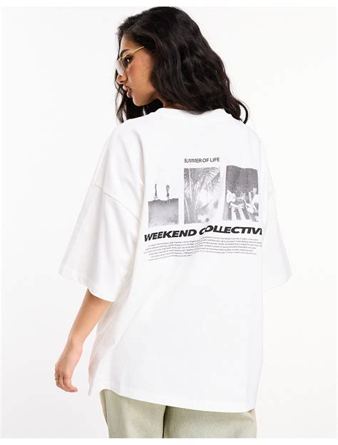 Asos Oversized T Shirt With Summer Of Life Graphic In White Lyst