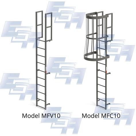 Fixed Vertical Cage Ladders Ega Products Inc