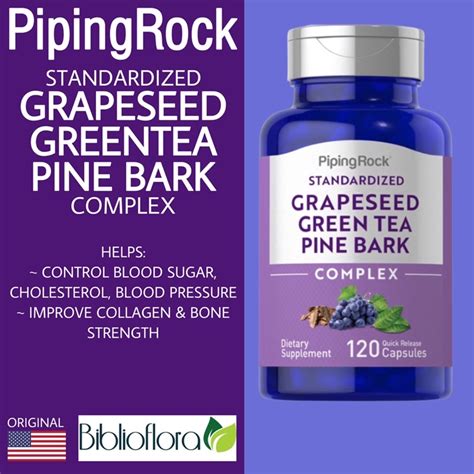 Jual Piping Rock Grapeseed Green Tea Pine Bark Complex 120 Capsules