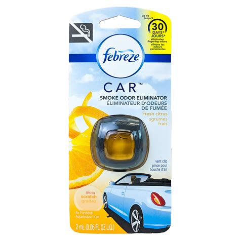 Febreze Car Vent Clip Air Freshener Smoke Odor Eliminator Fresh Citr