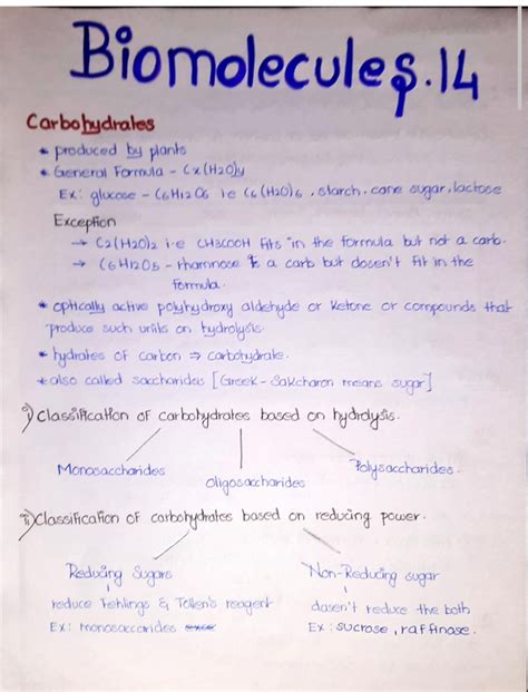 Cbse Ncert Chemistry Class12 Biomolecules Handwritten Notes Pdf Shop Handwritten Notes Shn