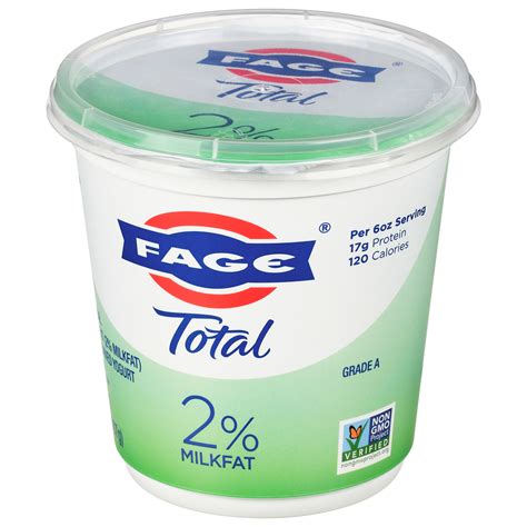 Fage Total Yogurt Reduced Fat Strained Greek Front Right Elevated