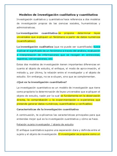 Modelos De Investigacion Cualitativa Y Cuantitativa Pdf