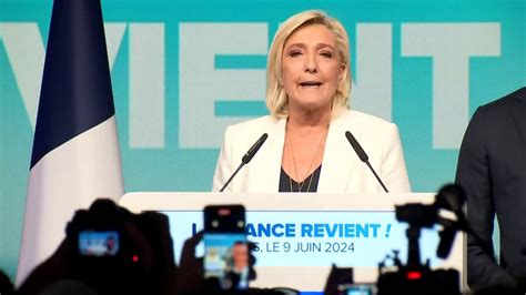 Dissolution De Lassemblée Nationale Marine Le Pen Déclare Que Le Rn Est Prêt à Exercer Le