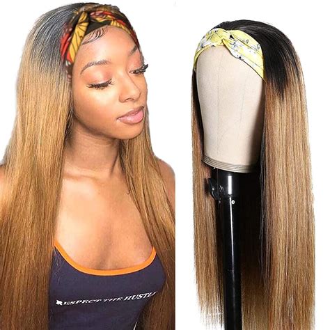 Amazon 1B27 Honey Blonde Headband Wig Human Hair Grade 8A