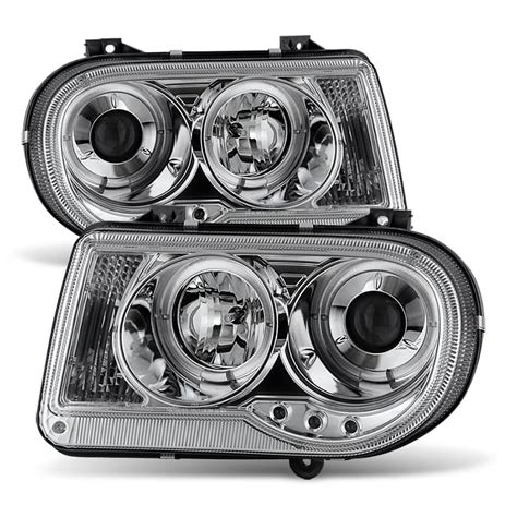 Akkon For Chrysler 300c Sedan Halogen Type Chrome Clear Dual Halo
