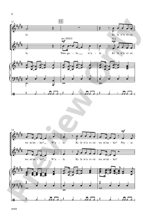 Wangolo 2 Part Opt A Cappella Choral Octavo Digital Sheet Music