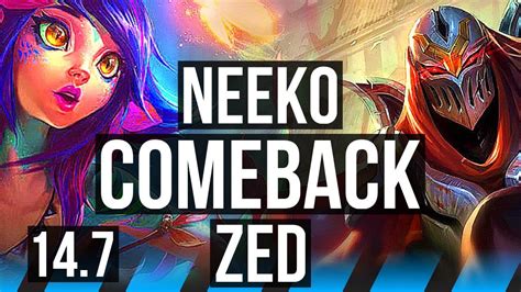 Neeko Vs Zed Mid Comeback Rank 5 Neeko 38k Dmg Godlike Tr