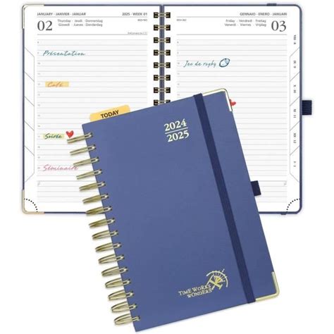 Poprun Agenda Journalier Spirale X Cm Page Par