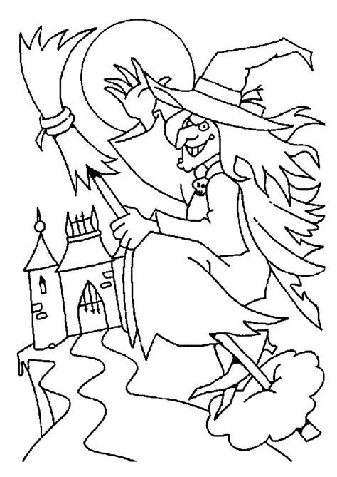 Coloriage Halloween Balai Sorciere Sur Hugolescargot