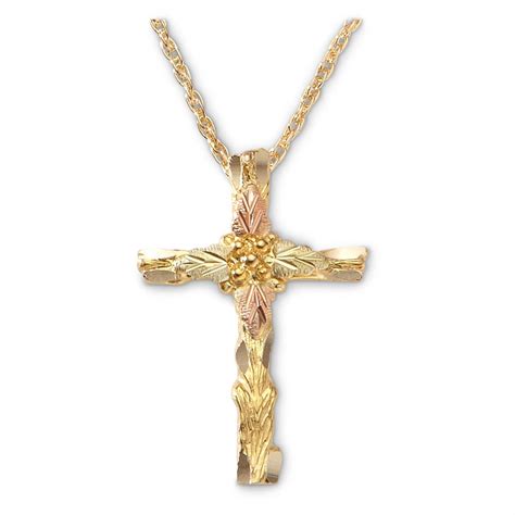 Mt Rushmore Black Hills Gold Cross Necklace Gold 147586 Jewelry At