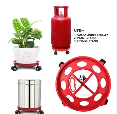 Gas Cylinder Stands Lpg Cylinder Trolley Easily Movable Stand With