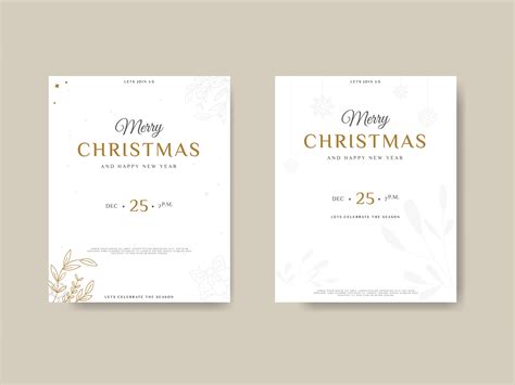 Christmas Invitation Card Template Sets Graphic by goonastock ...