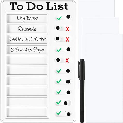 Dry Erase Checklist Board With Markers