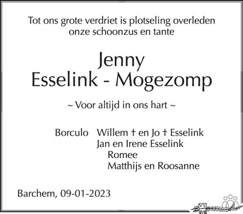 Jenny Jenneken Berendina Esselink Mogezomp