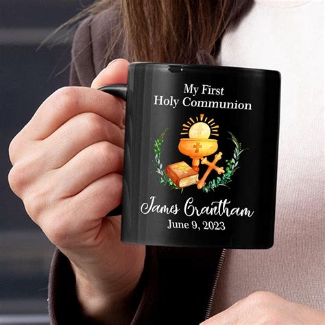 Personalized My First Holy Communion Coffee Mug With Kid Name And Date