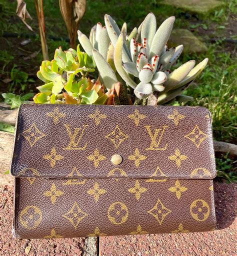 Louis Vuitton Monogram Long Wallet Authentic 1990 France Date Code Inside Etsy